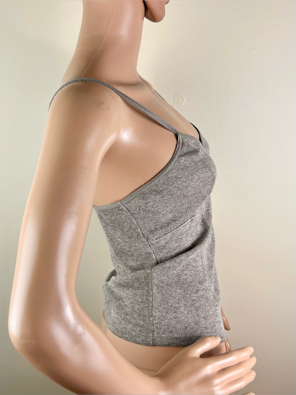 NEW ZARA TAUPE COTTON BLEND TANK TOP - Picture 4 of 6